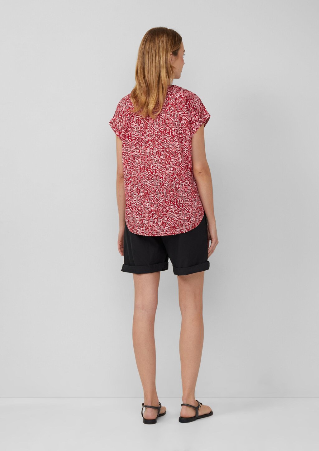 Leichte Baumwoll-Bluse mit All-over-Print