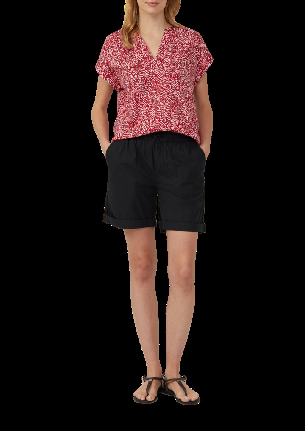 Leichte Baumwoll-Bluse mit All-over-Print