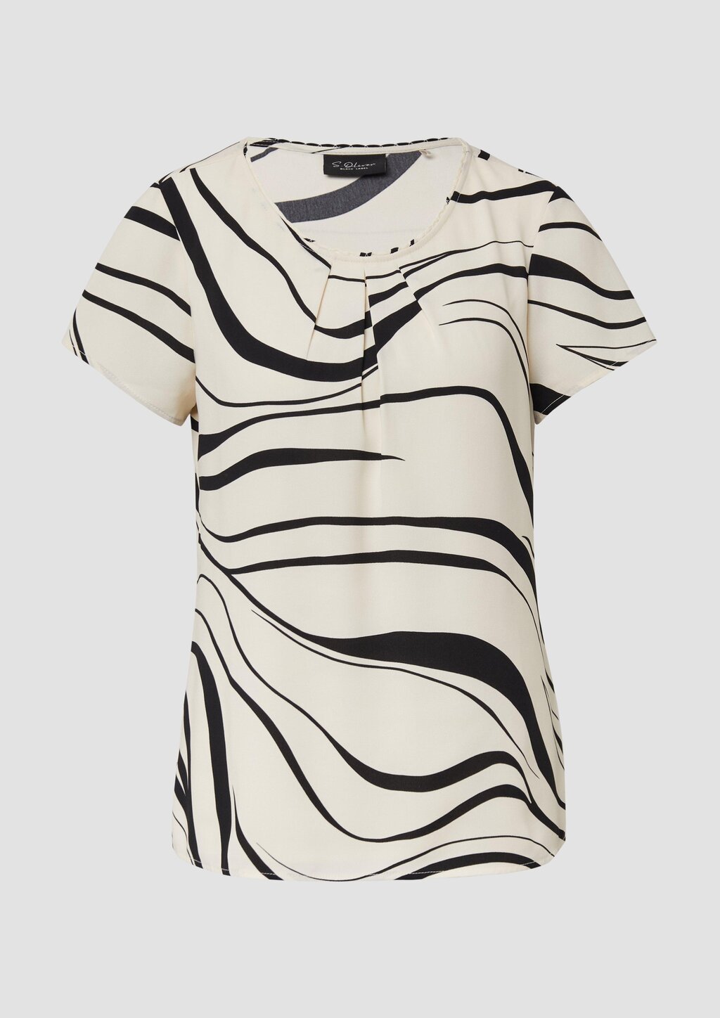 Kurzarmbluse mit Rundhalsausschnitt und All-over-Print