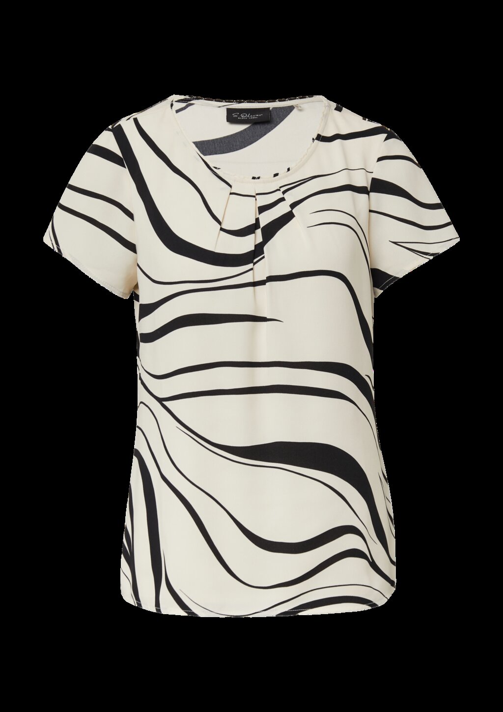 Kurzarmbluse mit Rundhalsausschnitt und All-over-Print