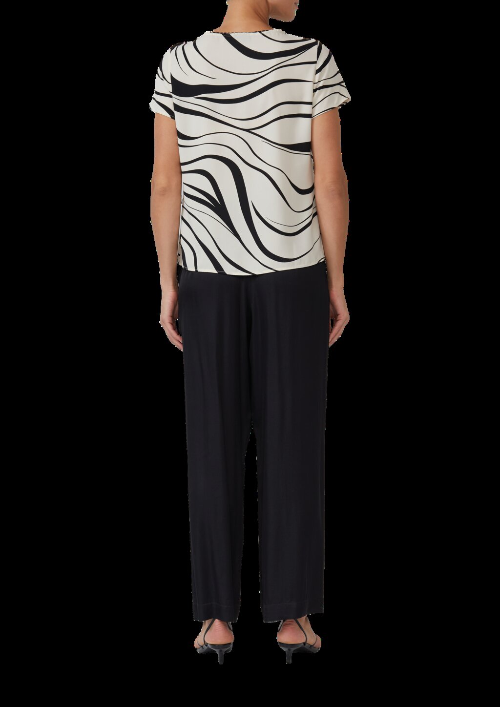 Kurzarmbluse mit Rundhalsausschnitt und All-over-Print