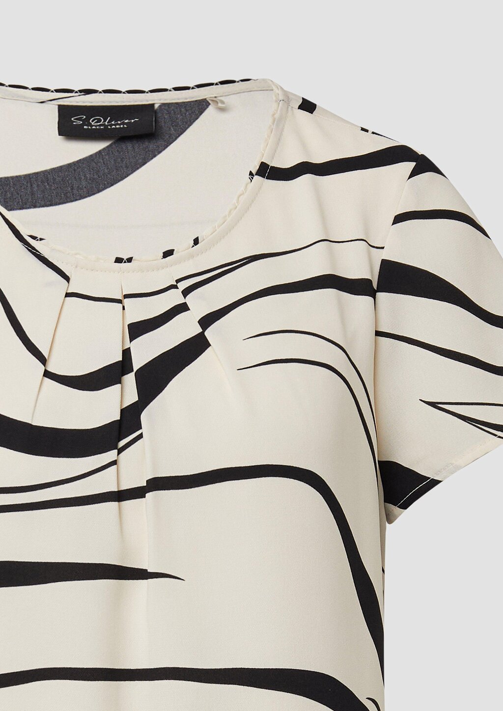 Kurzarmbluse mit Rundhalsausschnitt und All-over-Print