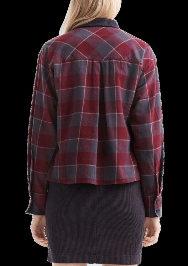 Flanell-Karobluse mit Cordkragen