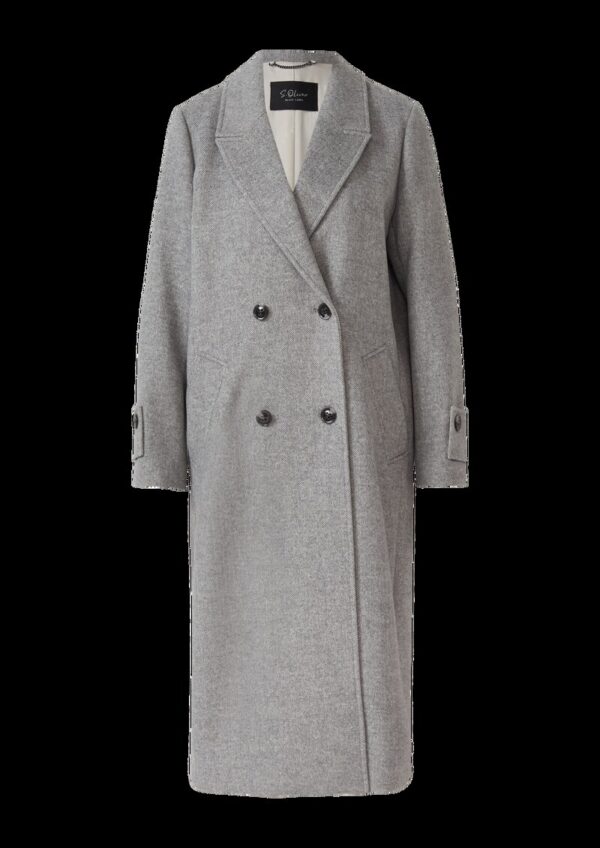 Gefütterter Wollmix-Mantel mit Reverskragen