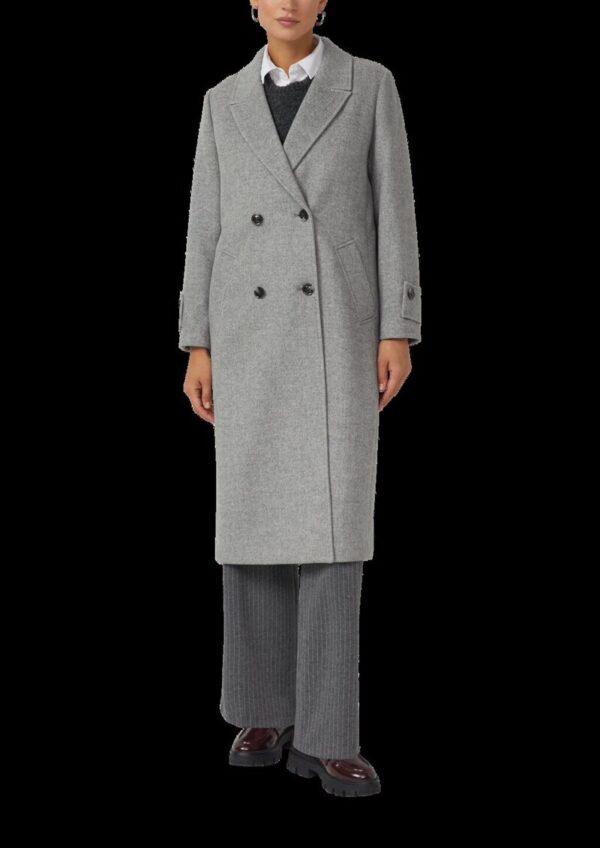 Gefütterter Wollmix-Mantel mit Reverskragen