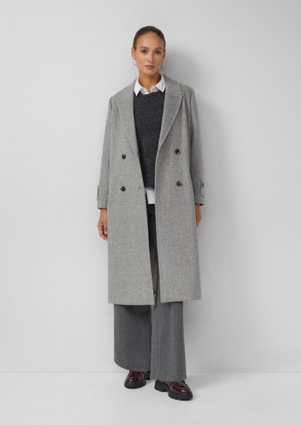 Gefütterter Wollmix-Mantel mit Reverskragen