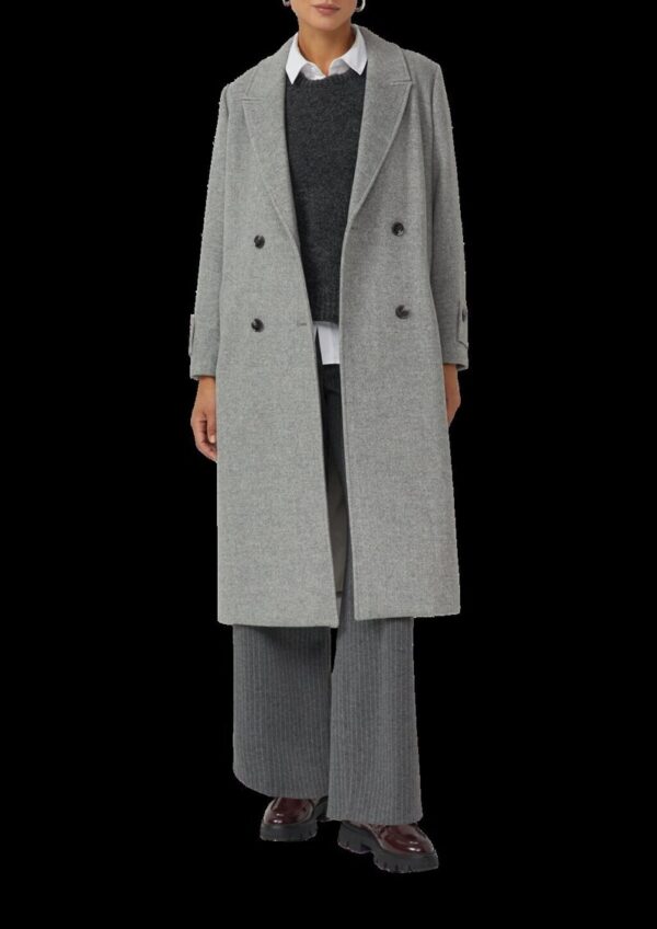 Gefütterter Wollmix-Mantel mit Reverskragen
