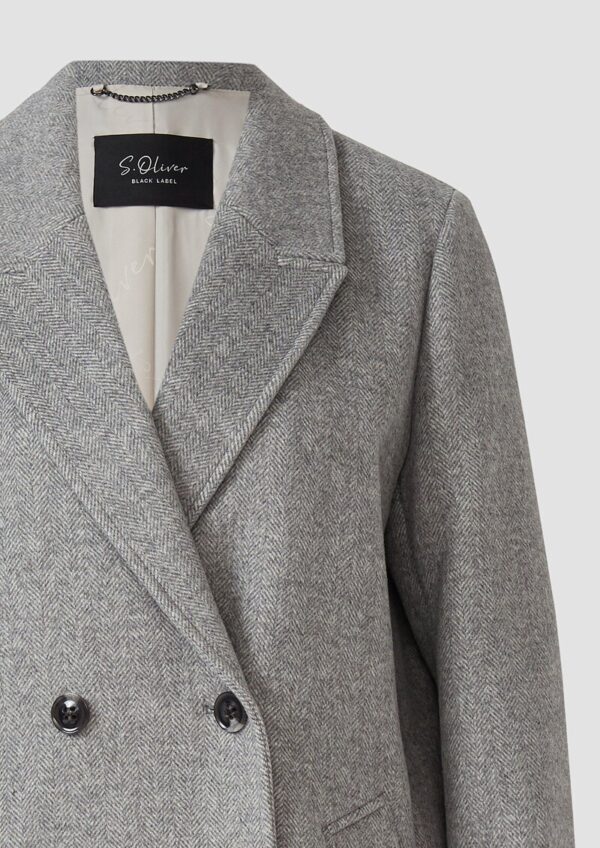 Gefütterter Wollmix-Mantel mit Reverskragen