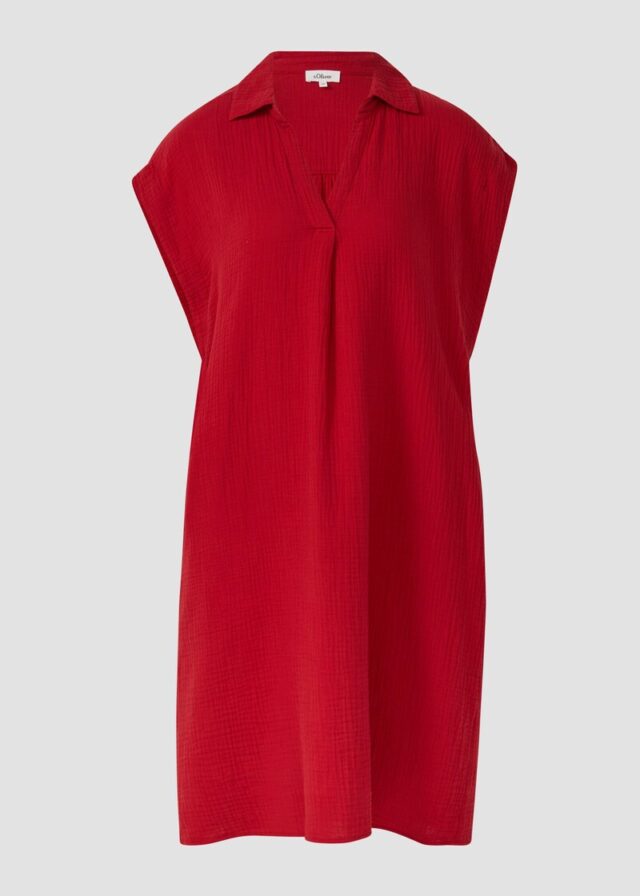 Lässiges Kleid aus Musselin mit Eingrifftaschen