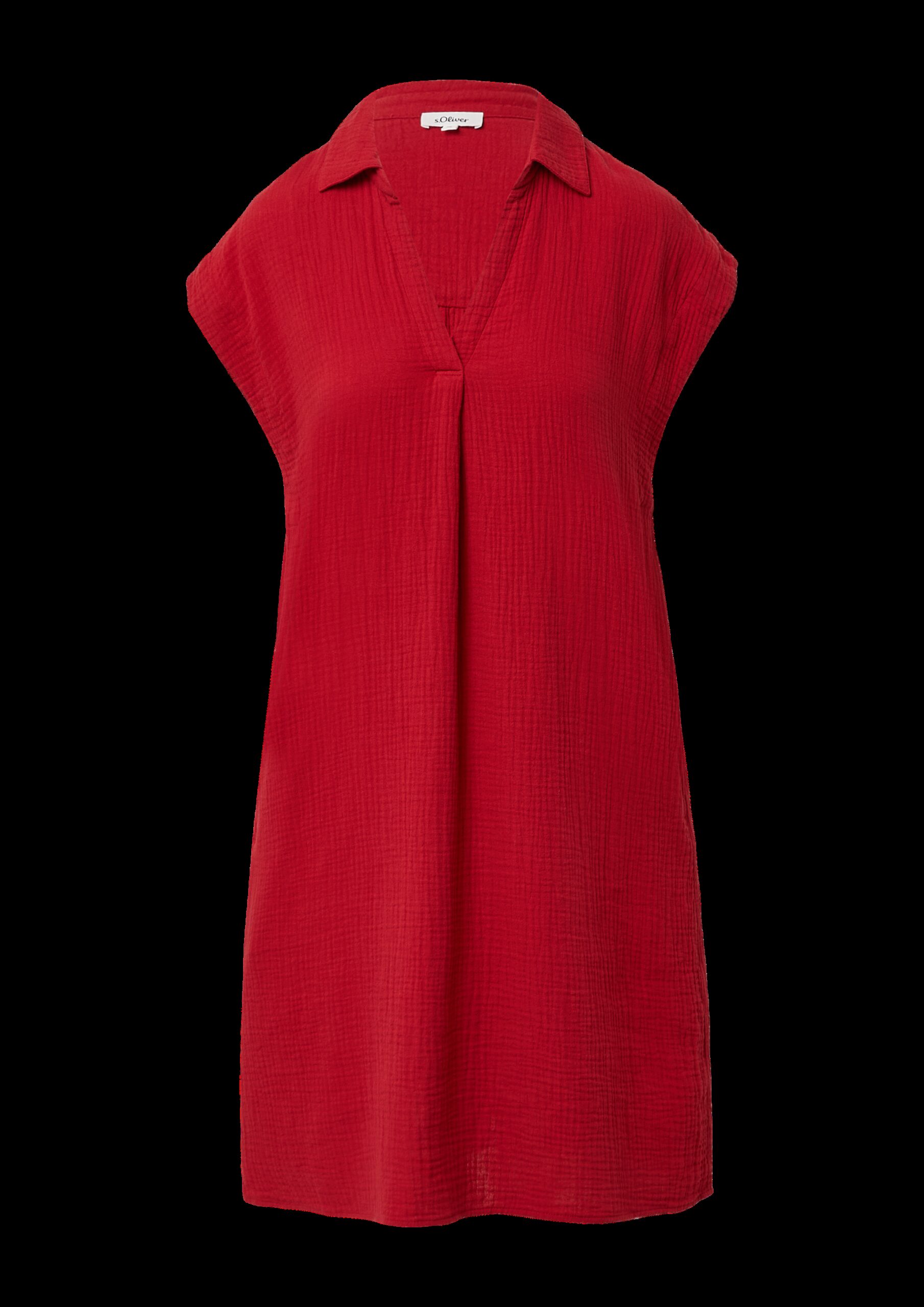 Lässiges Kleid aus Musselin mit Eingrifftaschen