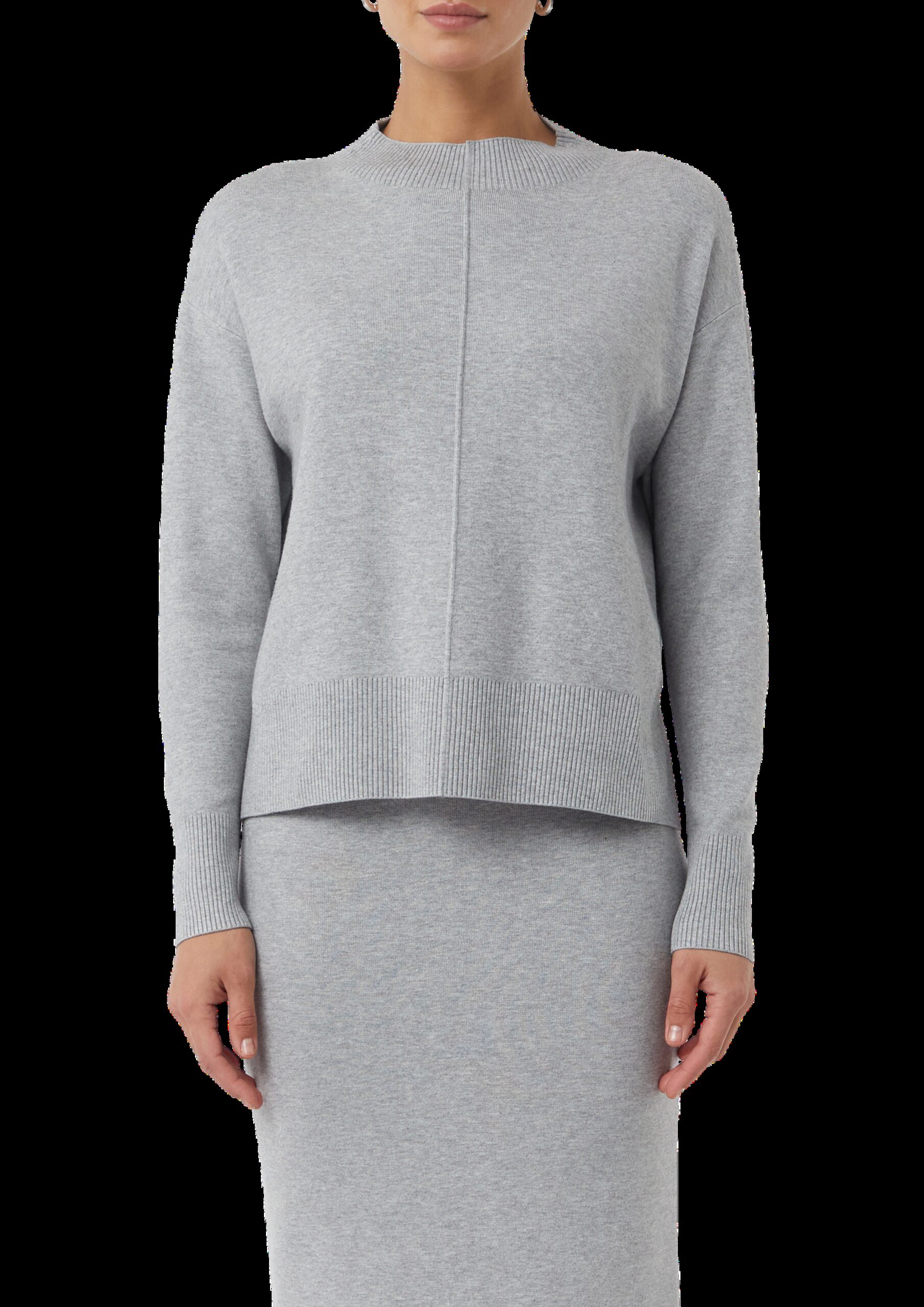 Feinstrickpullover aus Viskosemix mit Ziernaht