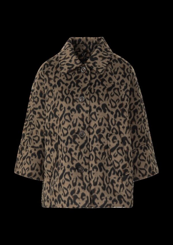 Wattierte Cape-Jacke mit Leo-Print