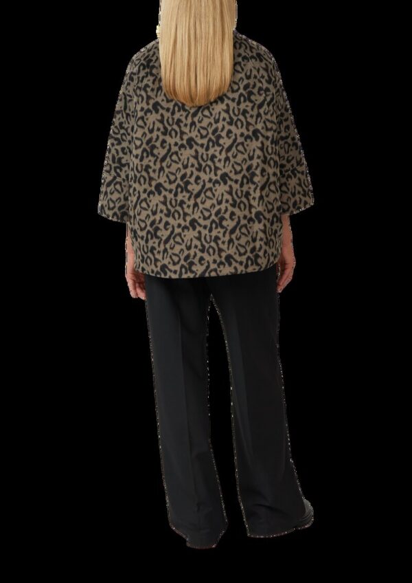 Wattierte Cape-Jacke mit Leo-Print