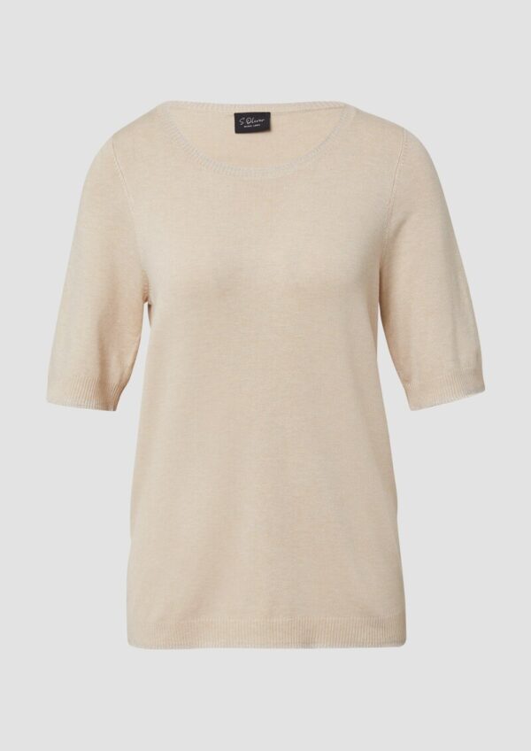 Kurzärmeliger Feinstrickpullover mit Glitzer-Details