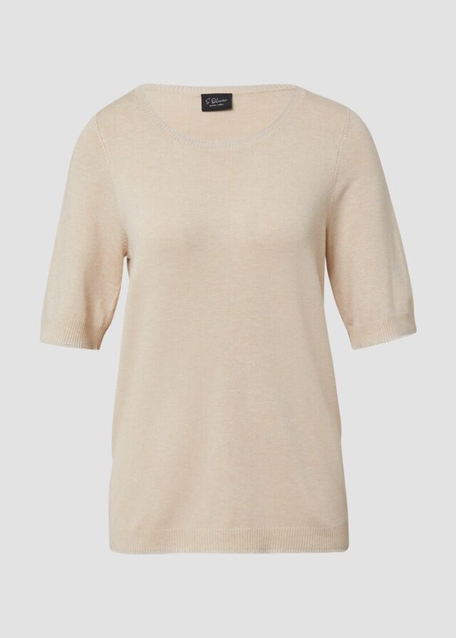 Kurzärmeliger Feinstrickpullover mit Glitzer-Details