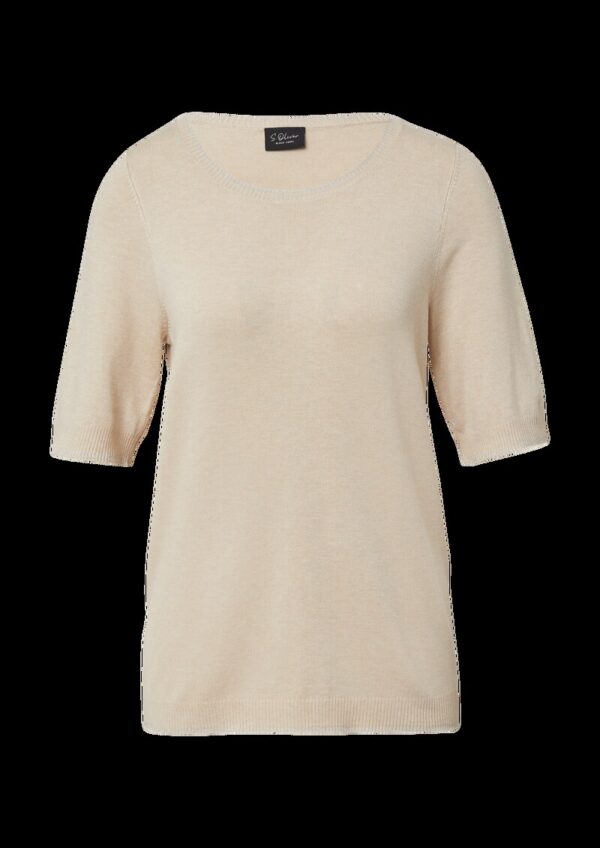 Kurzärmeliger Feinstrickpullover mit Glitzer-Details