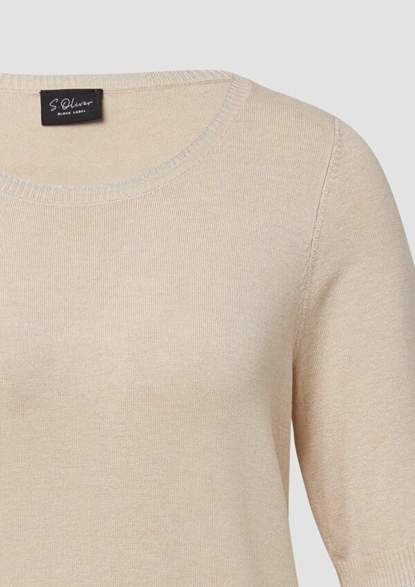 Kurzärmeliger Feinstrickpullover mit Glitzer-Details