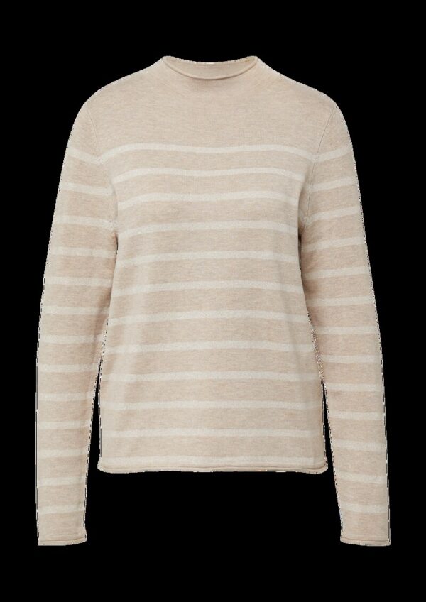 Feinstrickpullover aus Viskosemix mit Glitzerstreifen