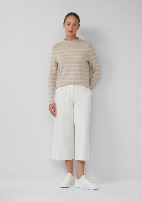 Feinstrickpullover aus Viskosemix mit Glitzerstreifen