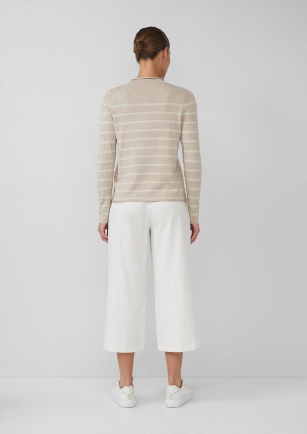 Feinstrickpullover aus Viskosemix mit Glitzerstreifen