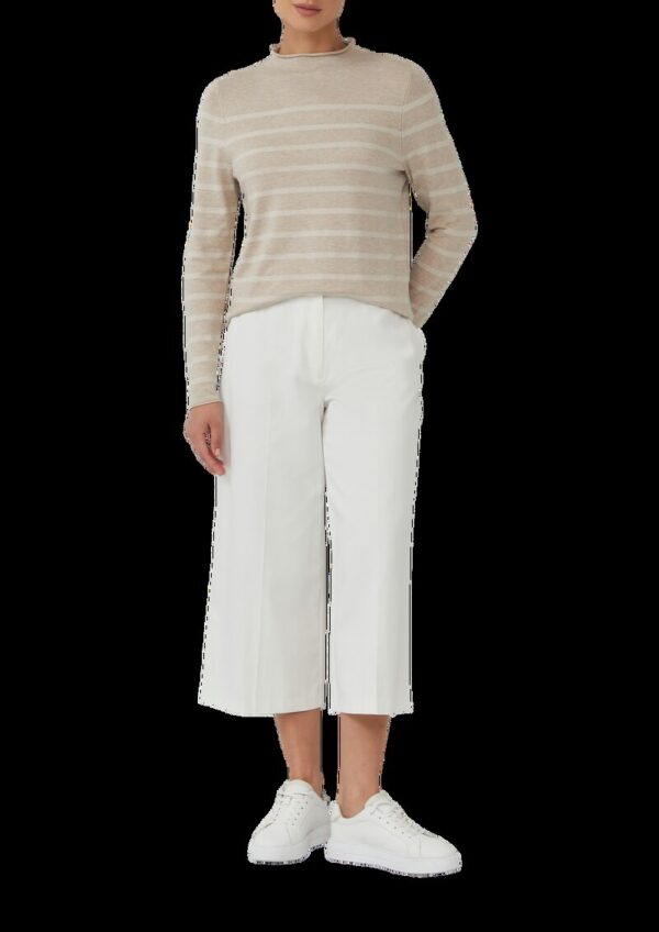 Feinstrickpullover aus Viskosemix mit Glitzerstreifen