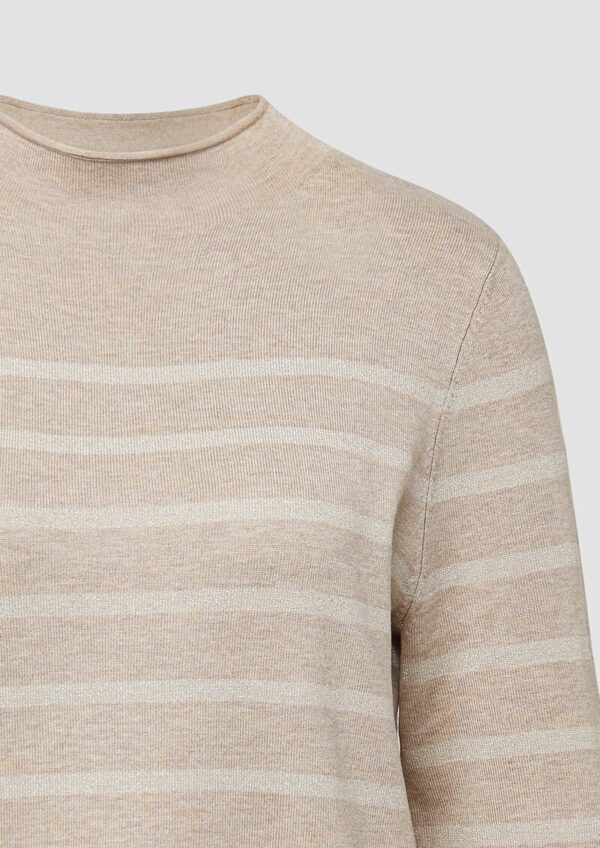 Feinstrickpullover aus Viskosemix mit Glitzerstreifen