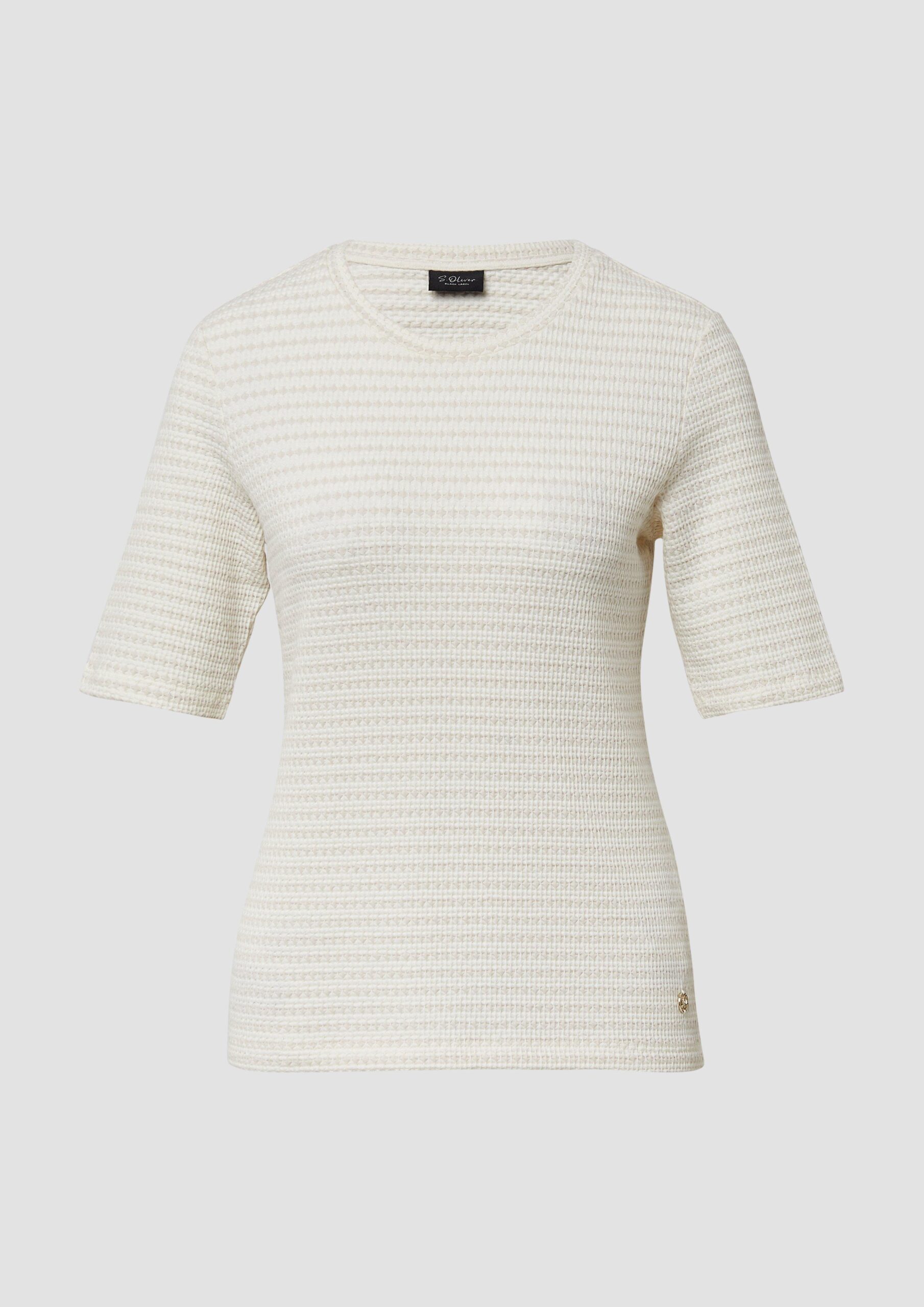 Bicolor-Shirt mit Strukturmuster