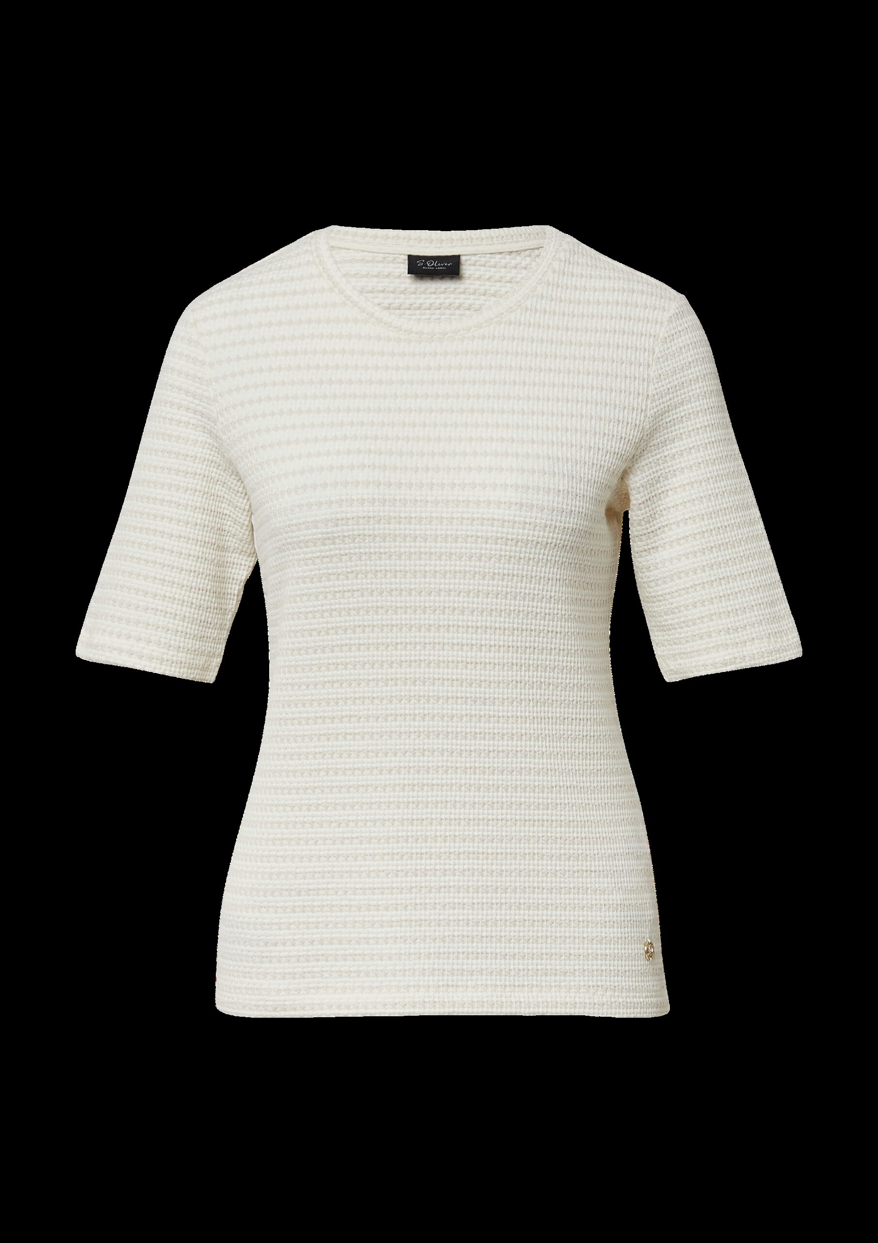 Bicolor-Shirt mit Strukturmuster