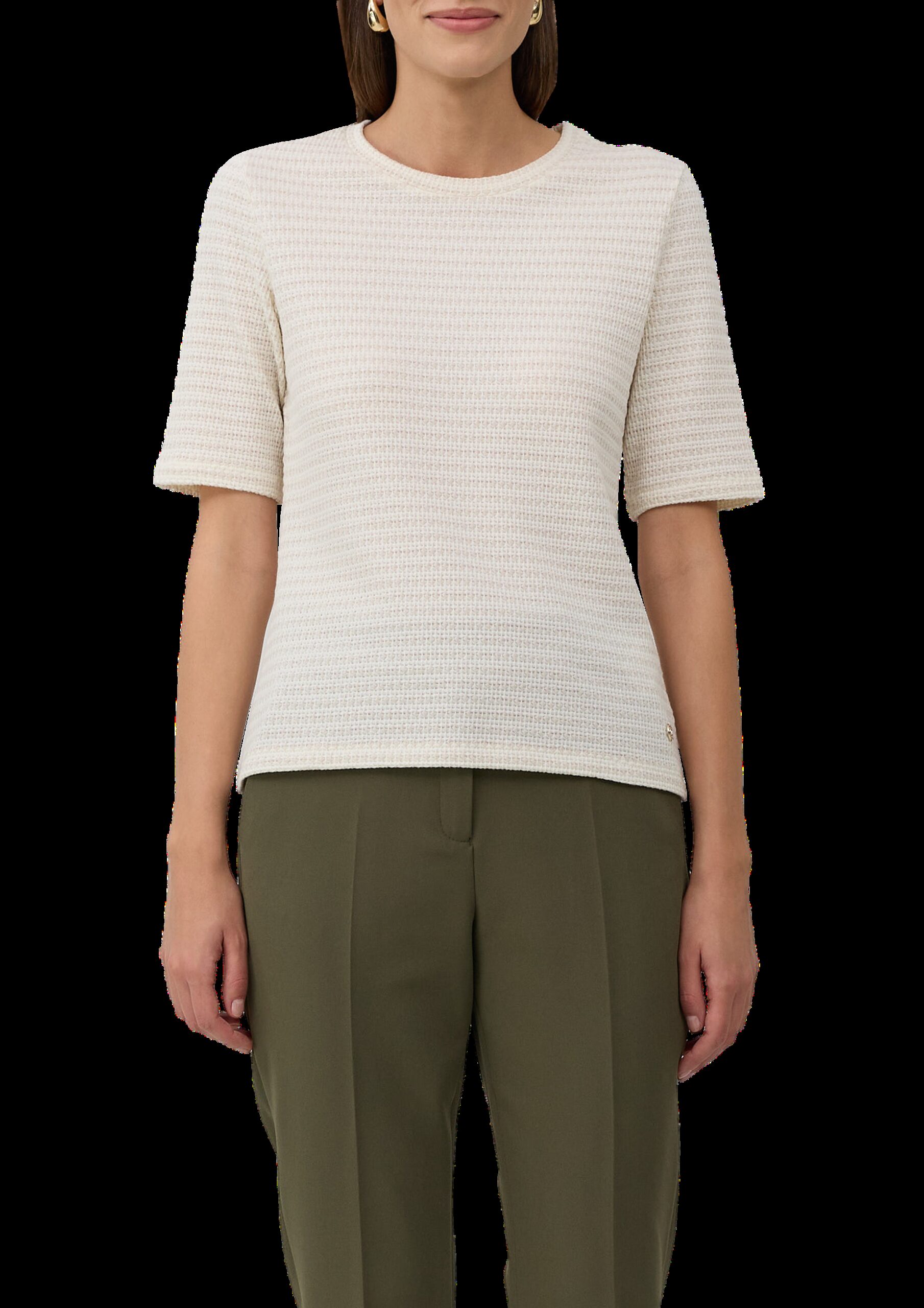 Bicolor-Shirt mit Strukturmuster