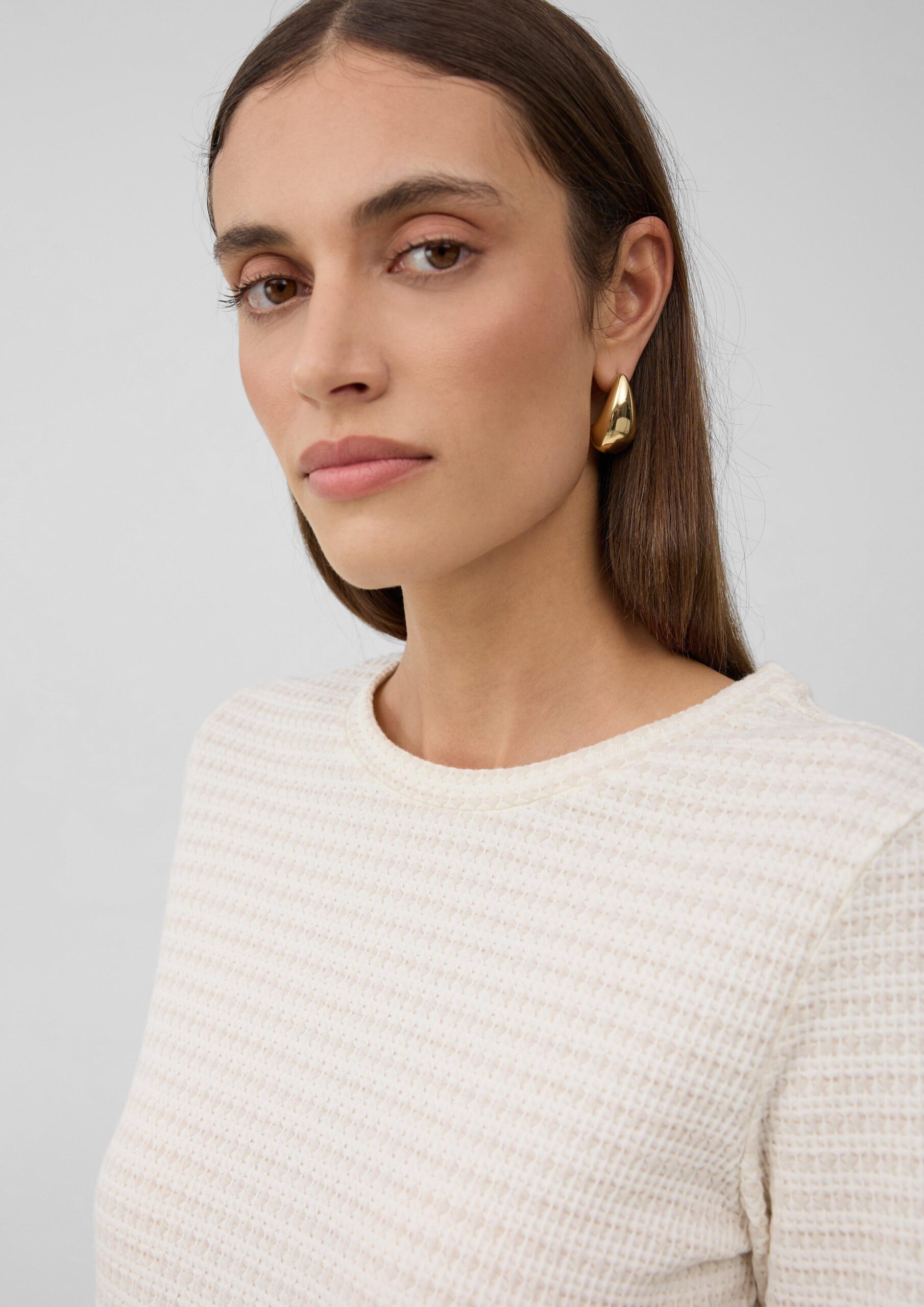 Bicolor-Shirt mit Strukturmuster