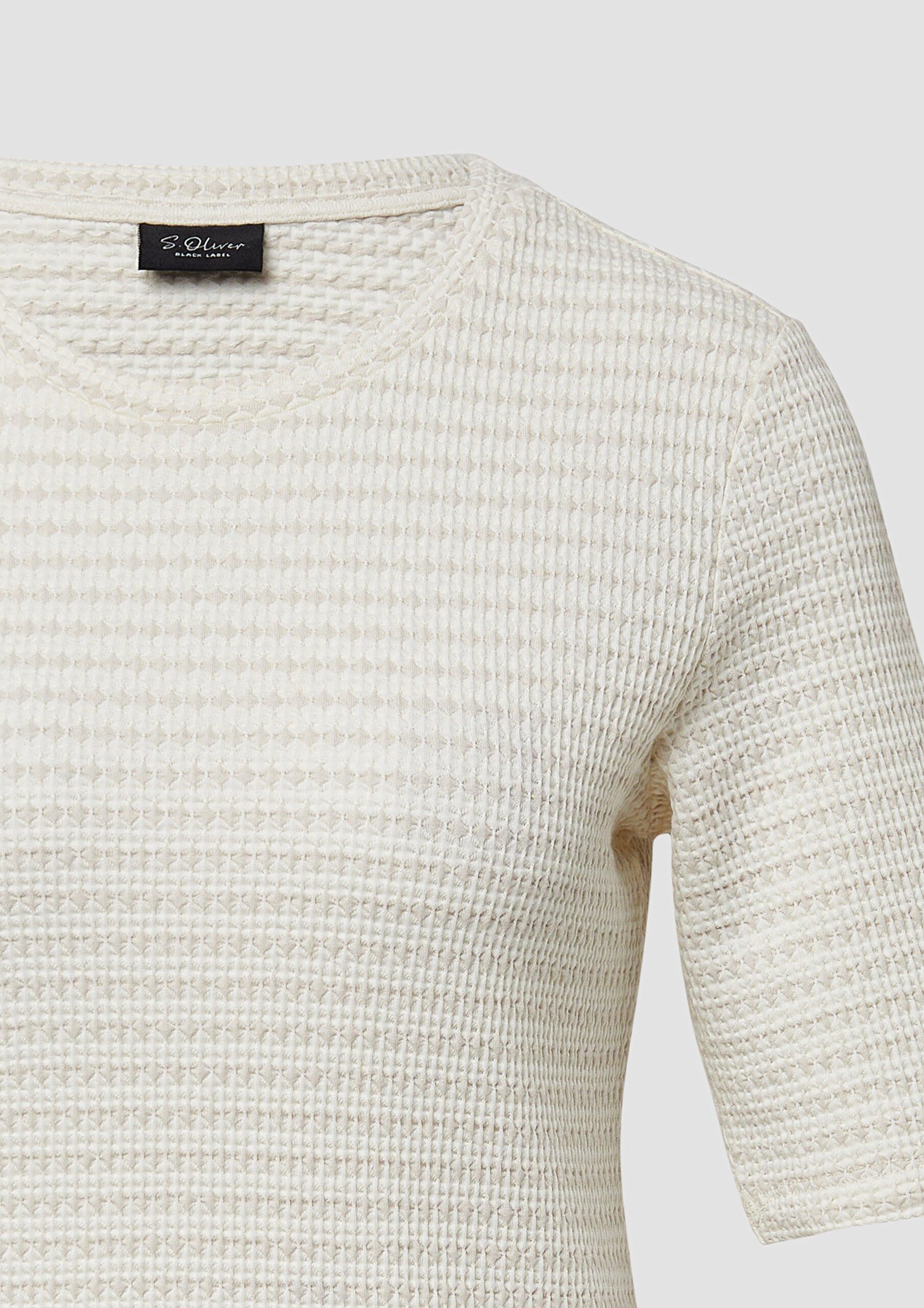 Bicolor-Shirt mit Strukturmuster