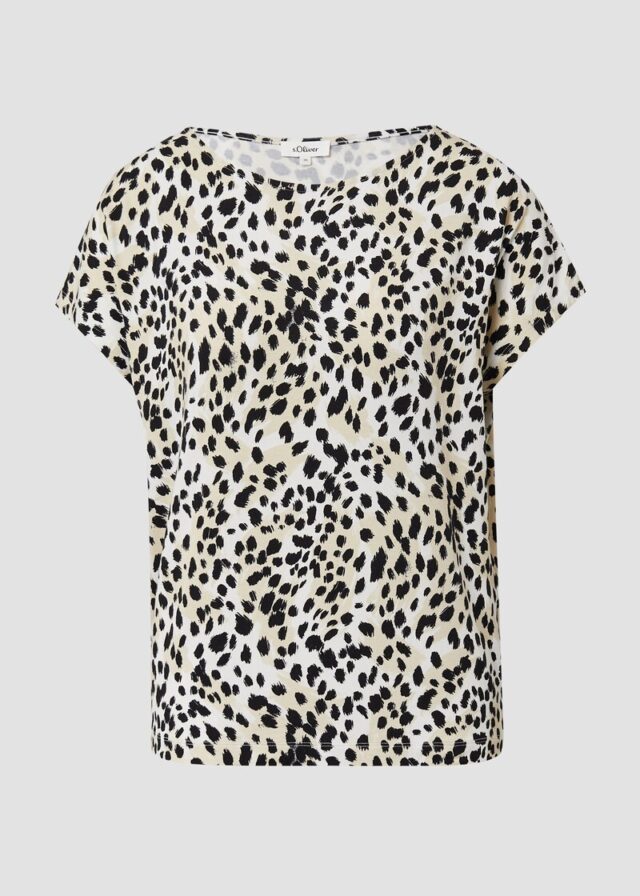 Fließendes Jersey-Shirt mit überschnittenen Schultern