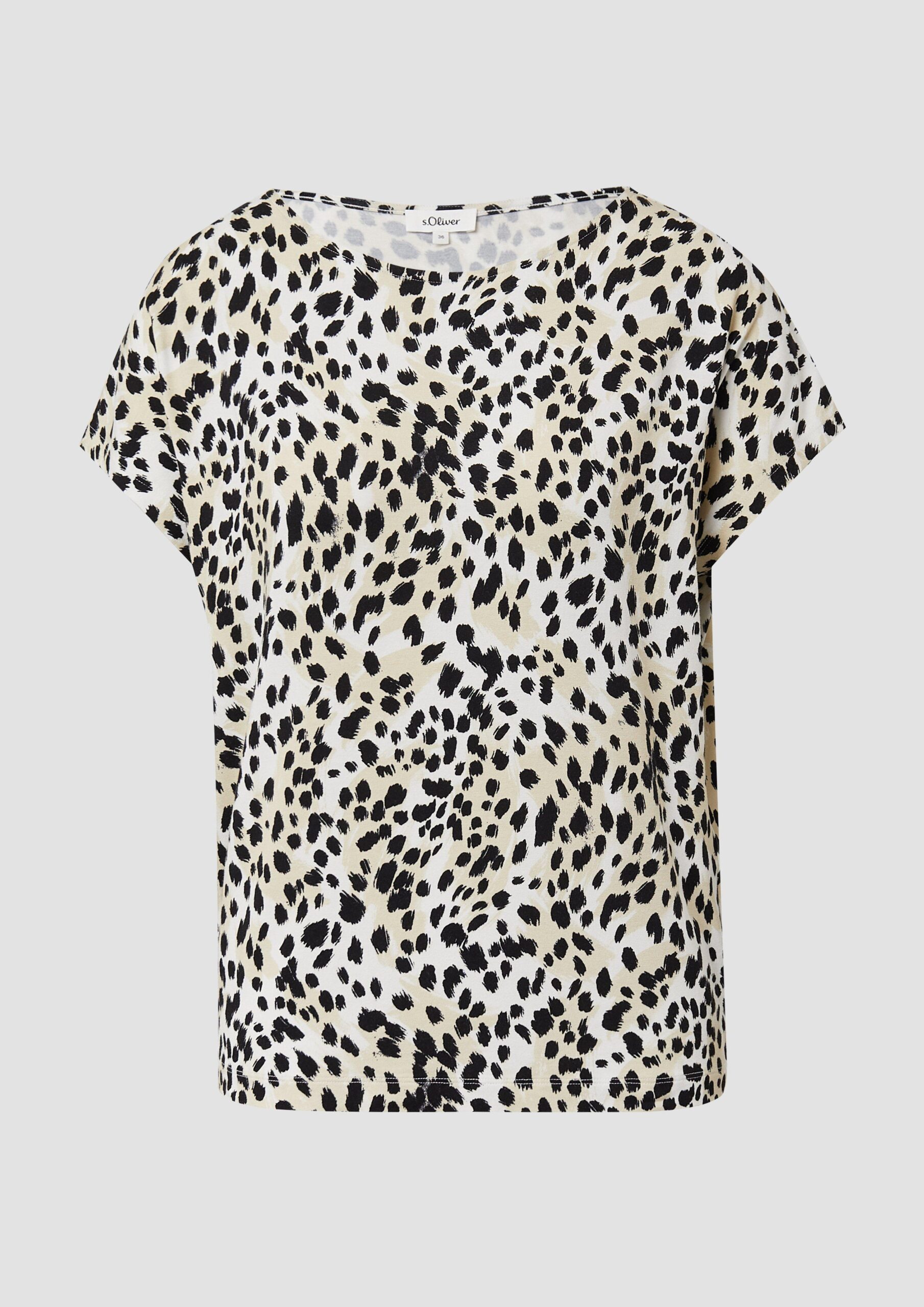 Fließendes Jersey-Shirt mit überschnittenen Schultern