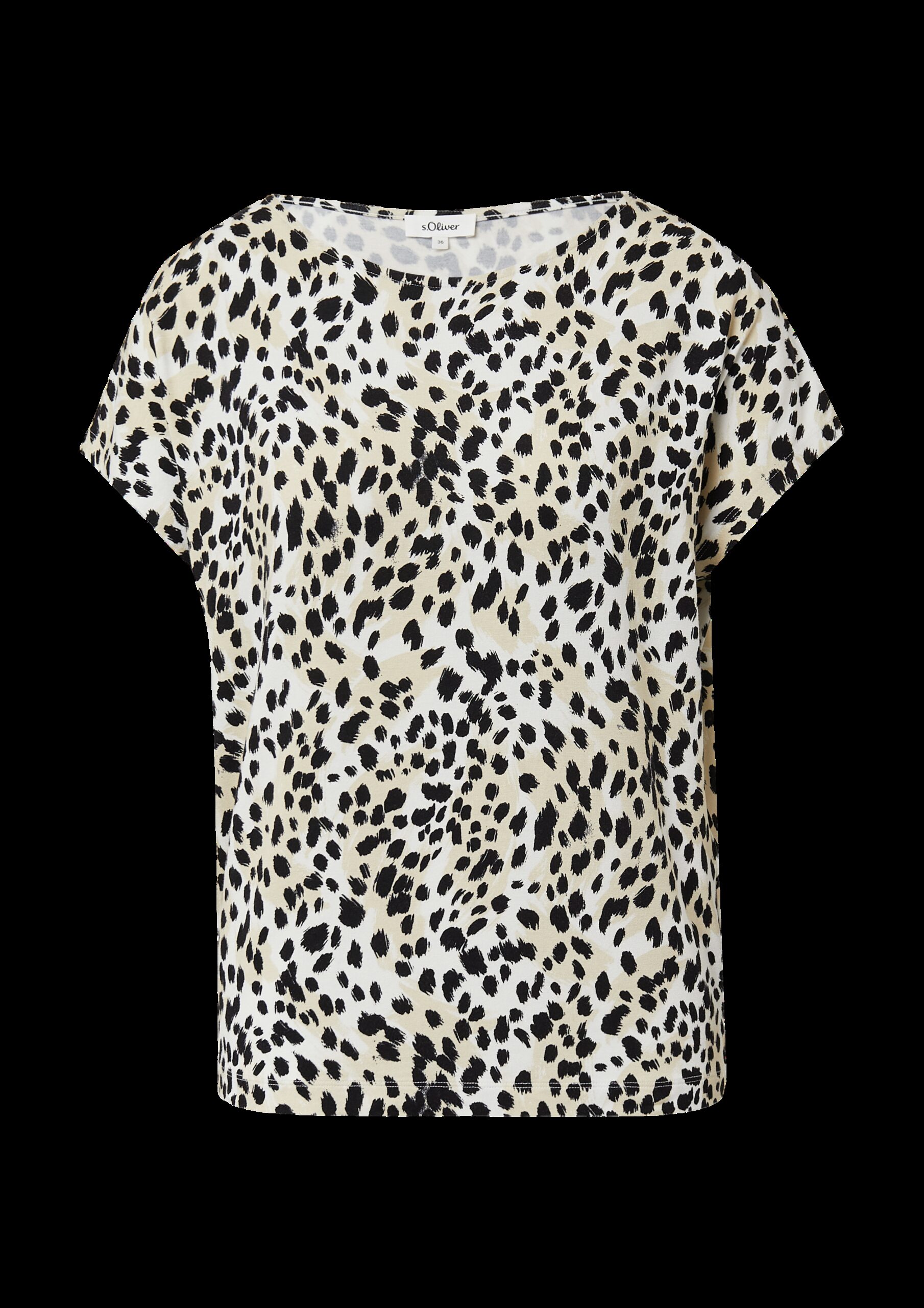 Fließendes Jersey-Shirt mit überschnittenen Schultern