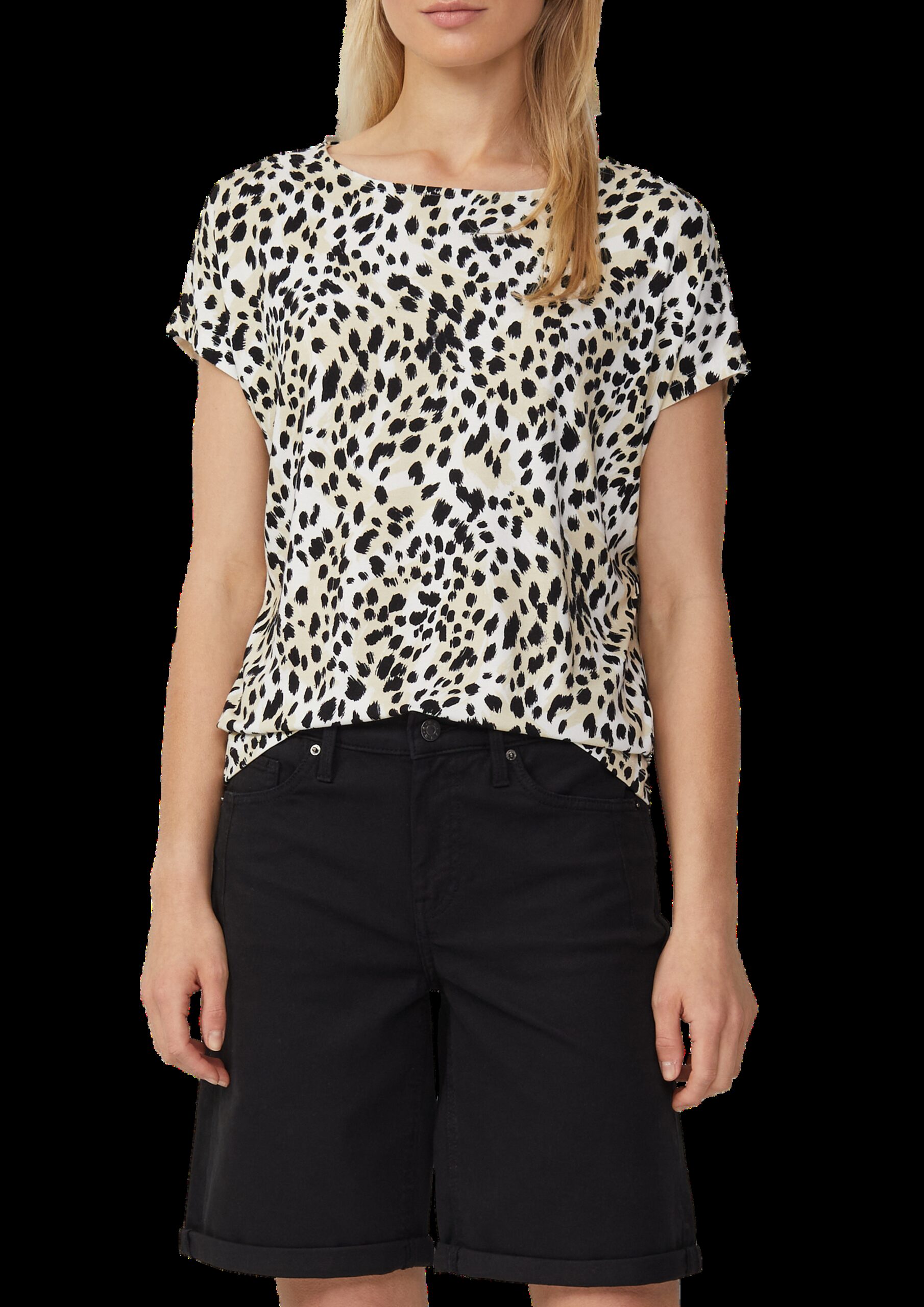 Fließendes Jersey-Shirt mit überschnittenen Schultern