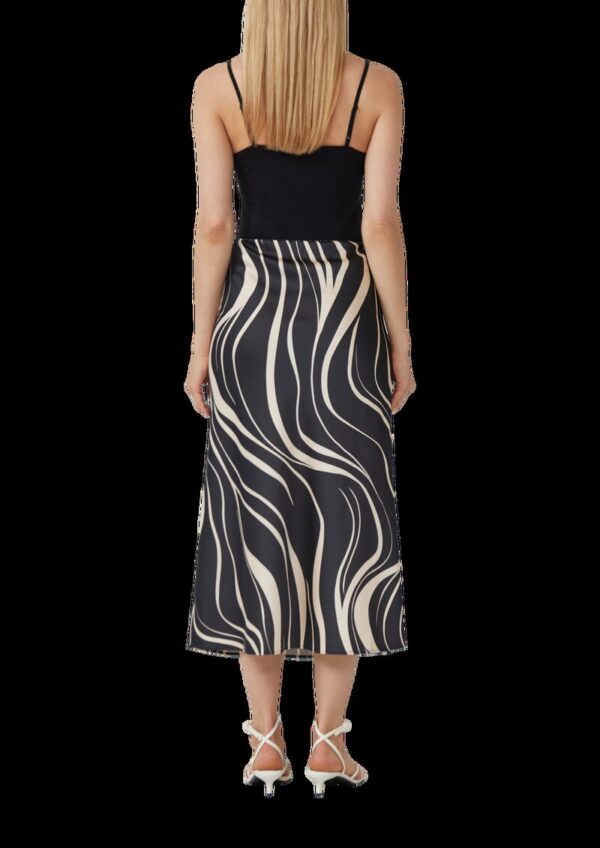 Satinierter Midirock mit Elastikbund und All-over-Print