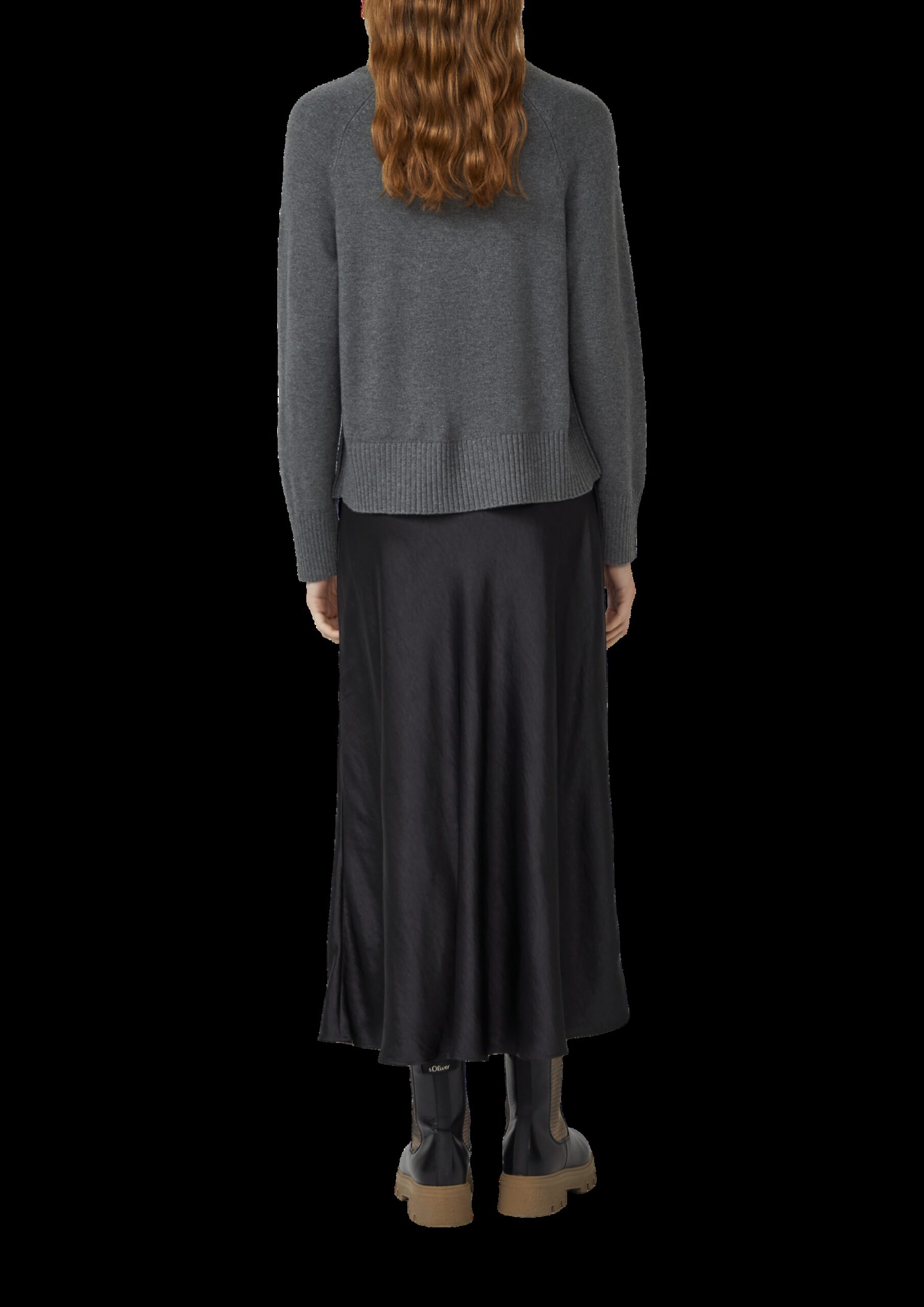 Rollkragenpullover mit seitlichem Knopf-Detail