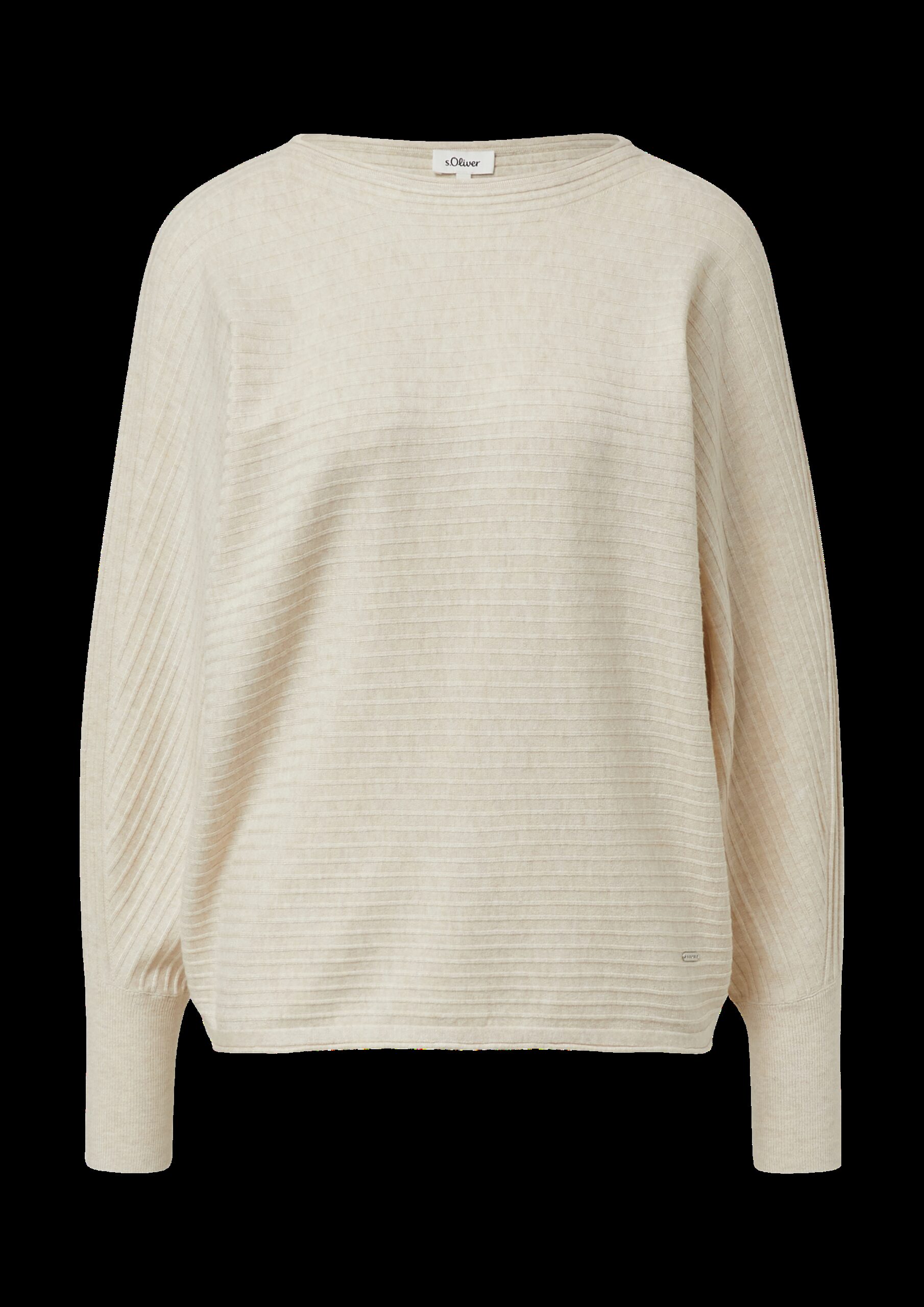 Pullover in Rippstruktur mit Fledermausärmeln