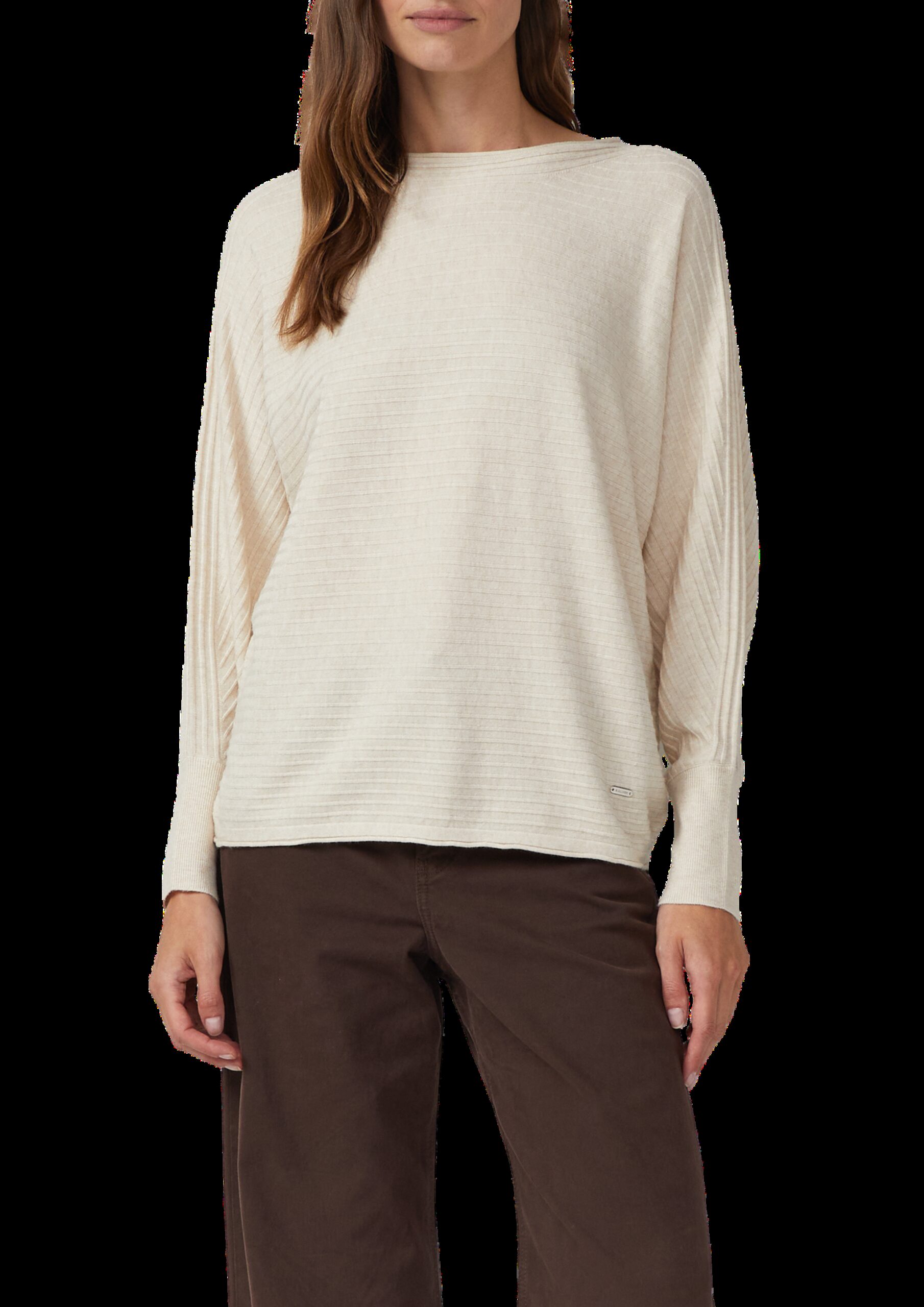 Pullover in Rippstruktur mit Fledermausärmeln