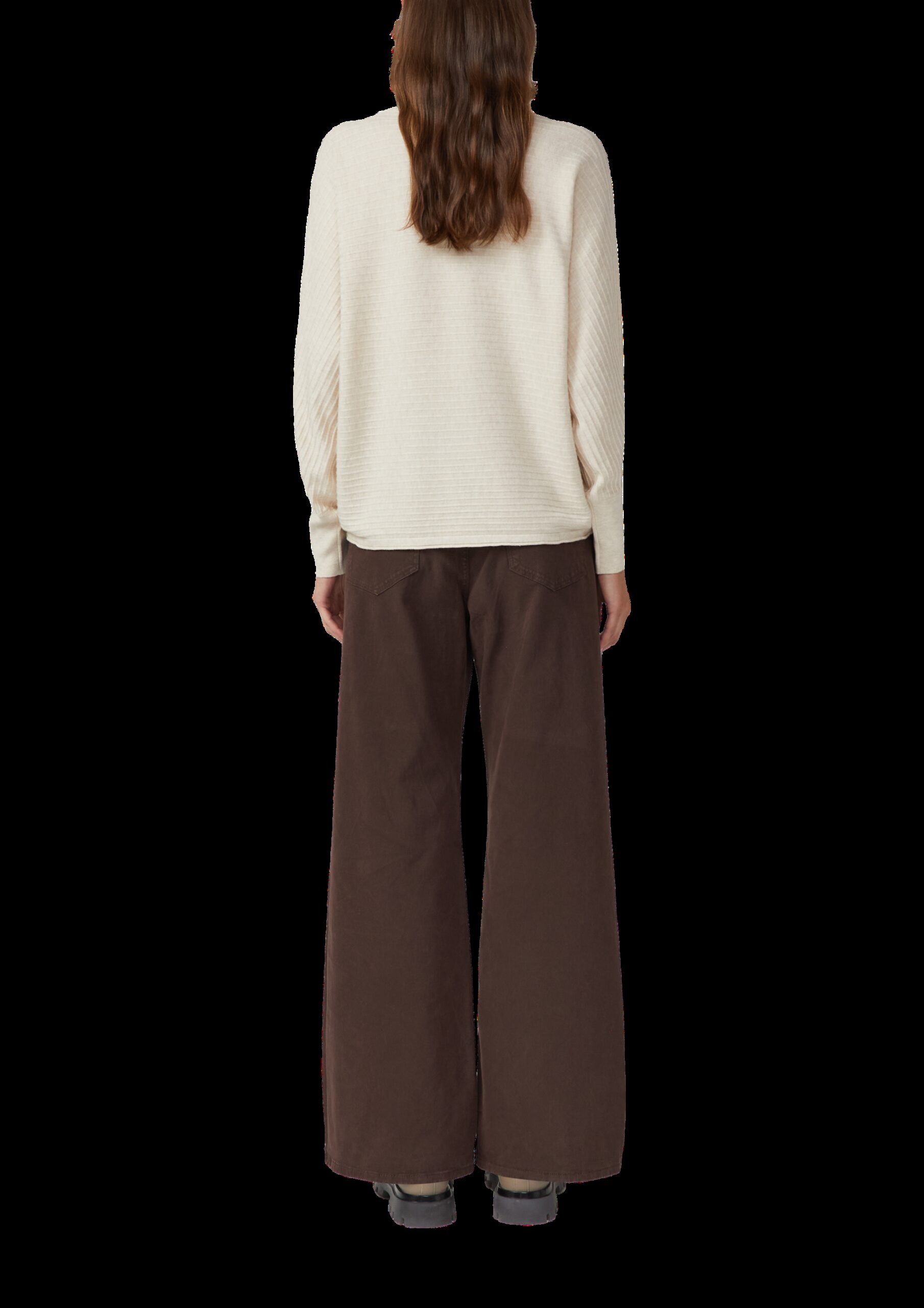 Pullover in Rippstruktur mit Fledermausärmeln