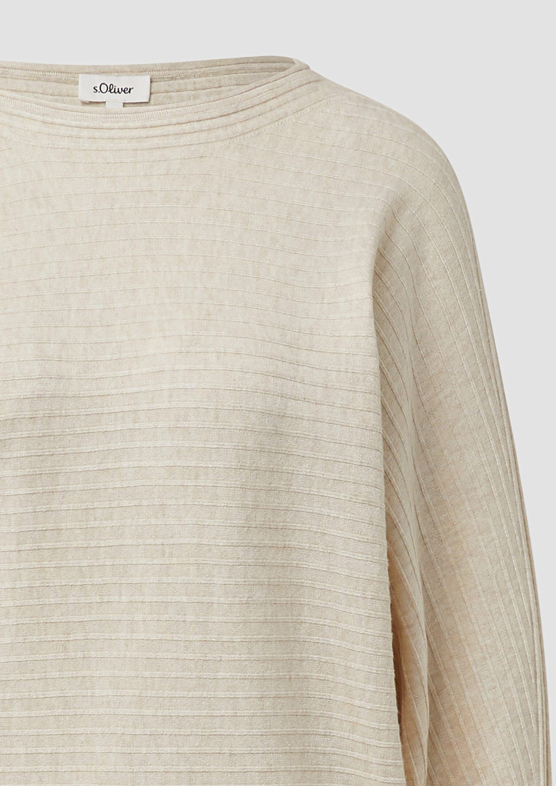 Pullover in Rippstruktur mit Fledermausärmeln