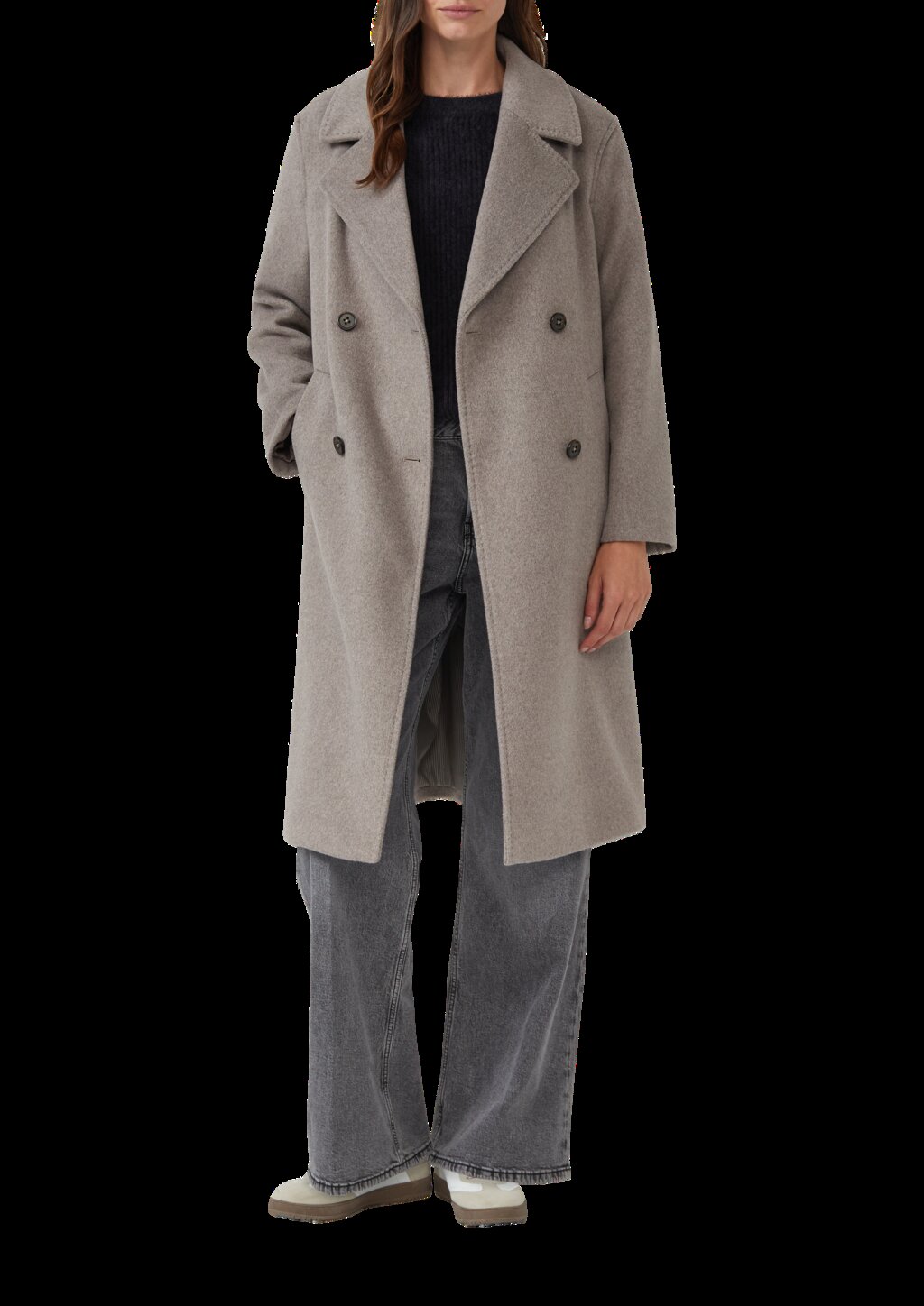 Flauschiger Strickpullover mit halbem Arm