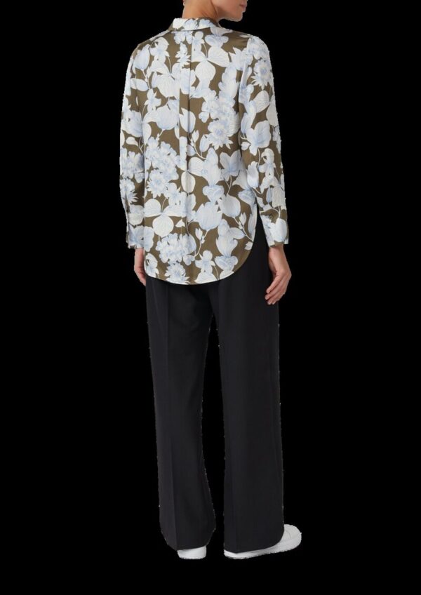 Satinbluse mit floralem All-over-Print