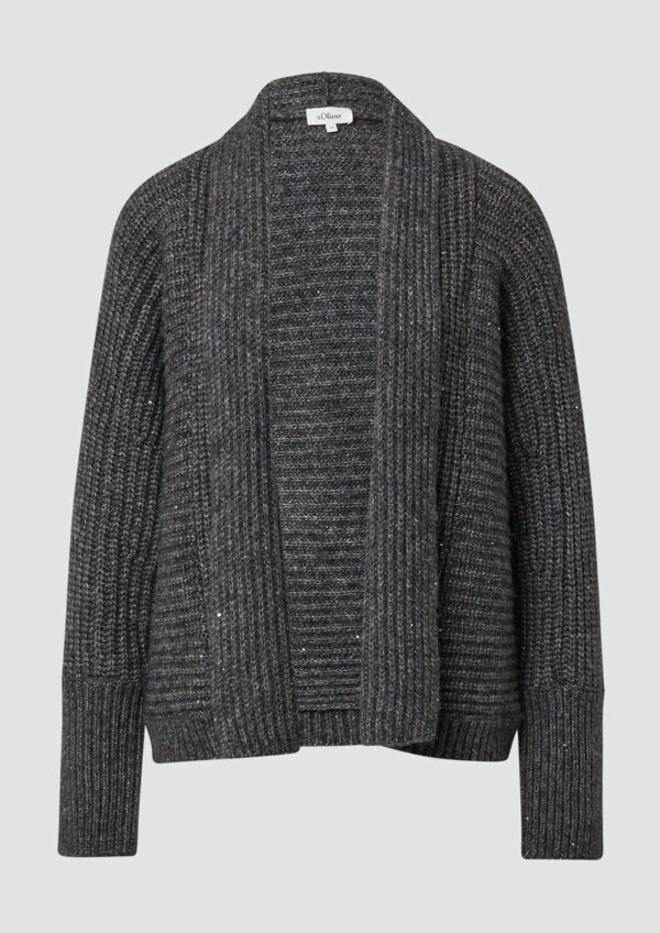 Glitzernder Cardigan mit Schalkragen