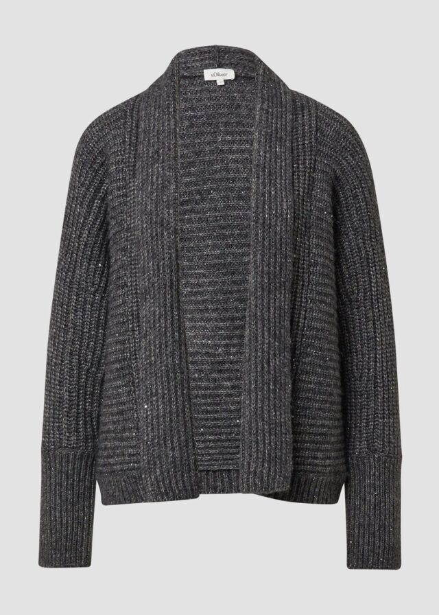 Glitzernder Cardigan mit Schalkragen