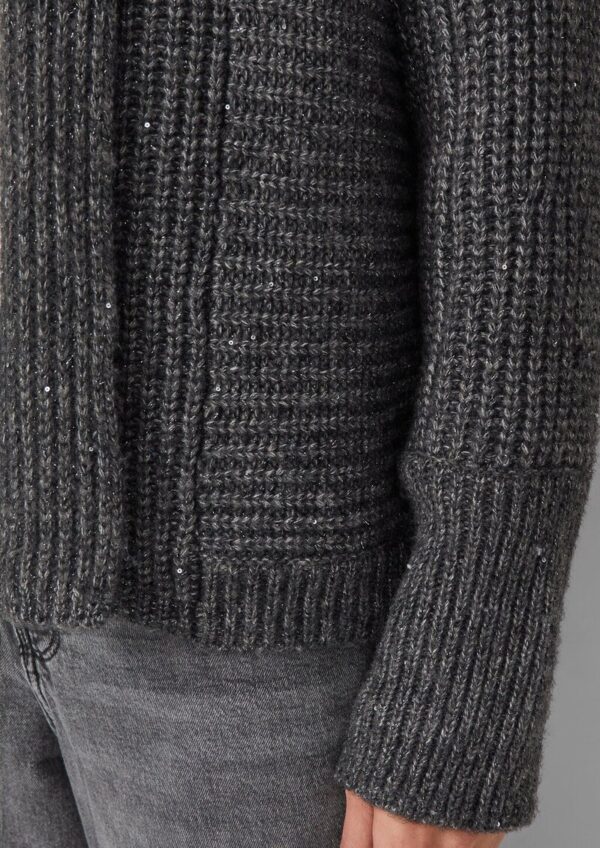Glitzernder Cardigan mit Schalkragen