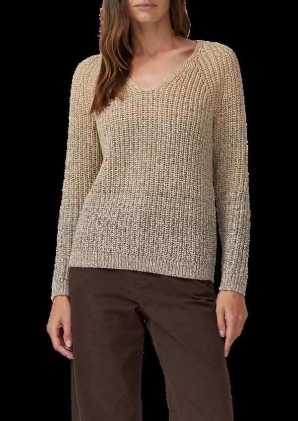 Strickpullover mit V-Ausschnitt und Farbverlauf