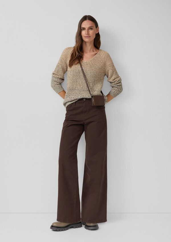 Strickpullover mit V-Ausschnitt und Farbverlauf