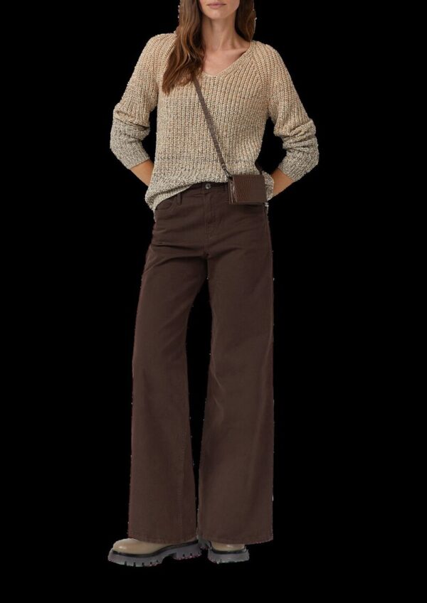 Strickpullover mit V-Ausschnitt und Farbverlauf