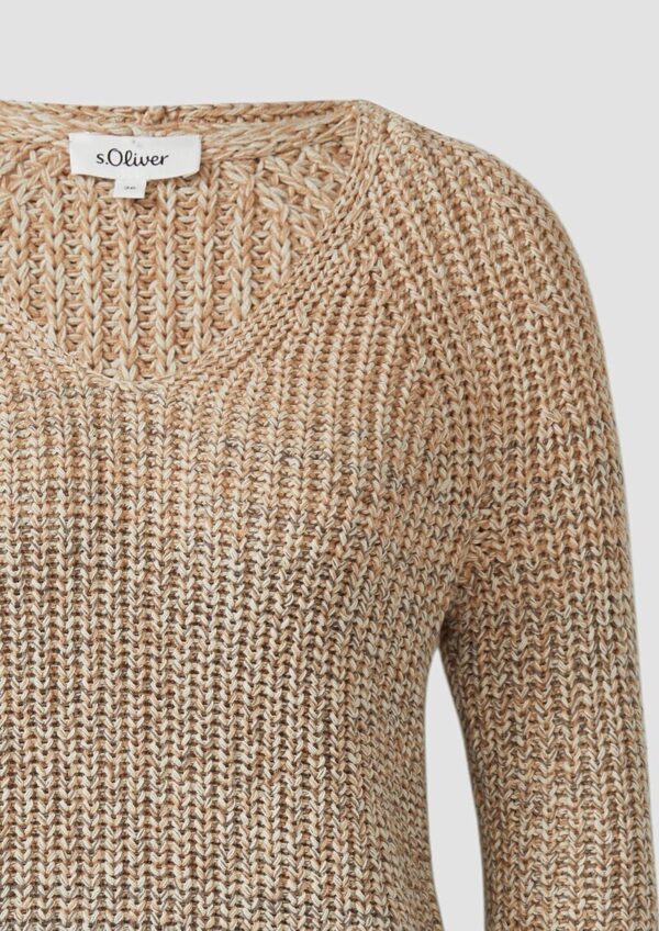 Strickpullover mit V-Ausschnitt und Farbverlauf